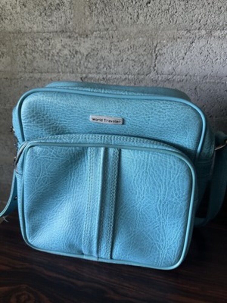 Retro Teal Carry-On Luggage Bag – Vintage Faux Leather Travel Tote unisex
